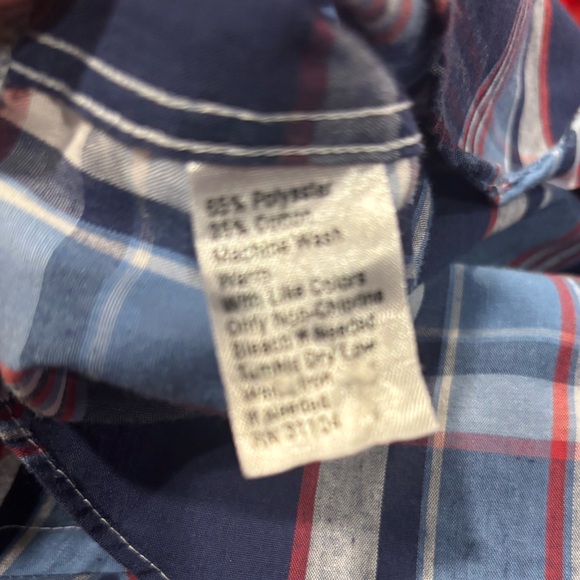 Saddlebred Navy and Red Plaid Button Down Shirt - Picture 7 of 7